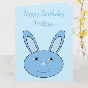 Blaues Baby-Bunny-Gesicht Frühling Benutzerdefinie Karte