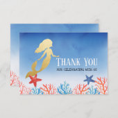 Blaues Baby-Dusche der Dankeskarte (Vorne/Hinten)