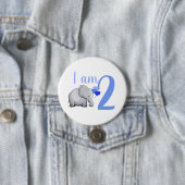 Blaues Baby-Elefant-individueller Name u. Button (Beispiel)