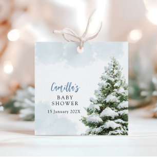 Blaues Baby, es ist kalt draußen Baby Shower Geschenkanhänger
