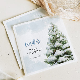 Blaues Baby, es ist kalt draußen Baby Shower Serviette