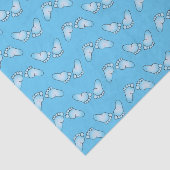 Blaues Baby-Fuß-Muster Seidenpapier (Ausschnitt)