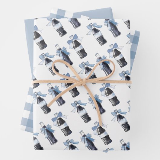 Blaues Baby-Soda Ready to POP  Geschenkpapier Set (Beispiel)