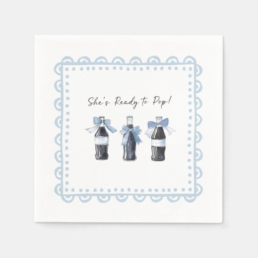 Blaues Baby-Soda Ready to POP Serviette (Vorderseite)