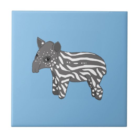 blaues Baby Tapir Fliese (Vorderseite)