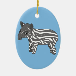 blaues Baby Tapir Keramikornament