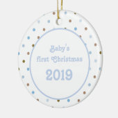 Blaues Baby-Tiere Keramik Ornament (Links)