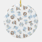 Blaues Baby-Tiere Keramik Ornament (Hinten)