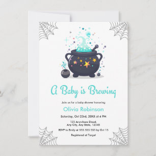 Blaues Babybrauen Halloween-Baby-Party Einladung