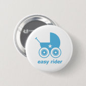 Blaues Babypram-Ikonen-Knopf-Abzeichen Button (Vorne & Hinten)