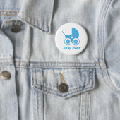 Blaues Babypram-Ikonen-Knopf-Abzeichen Button (Beispiel)