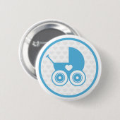 Blaues Babypram-Ikonen-Knopf-Abzeichen Button (Vorne & Hinten)