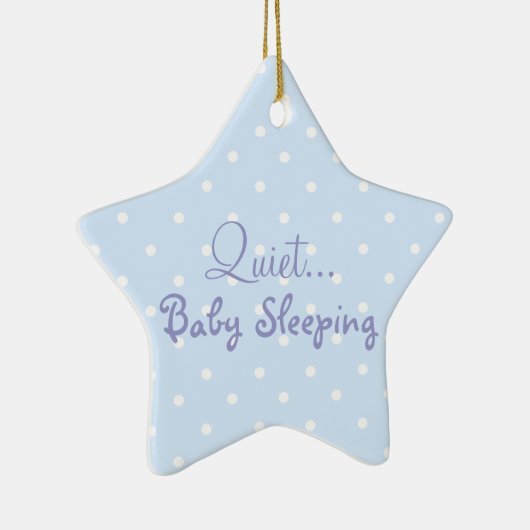 Blaues Babyschlafentürzeichen Keramikornament (Rechts)