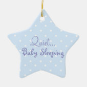 Blaues Babyschlafentürzeichen Keramikornament (Vorne)