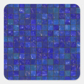 Blaues Bad Tiles Quadratischer Aufkleber (Vorderseite)