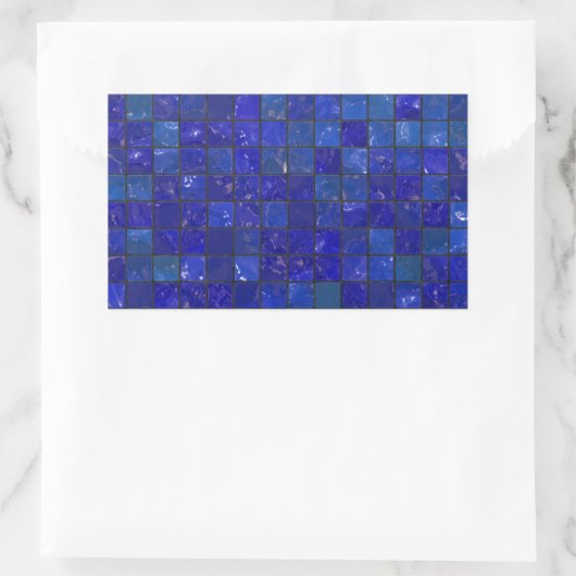 Blaues Bad Tiles Rechteckiger Aufkleber (Tasche)