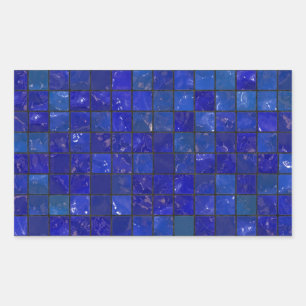 Blaues Bad Tiles Rechteckiger Aufkleber