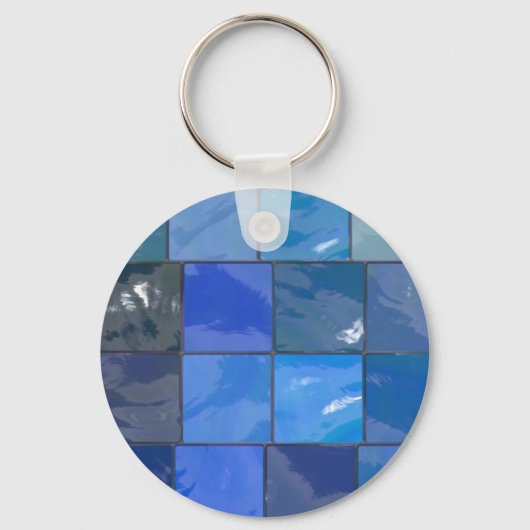 Blaues Badezimmer Fliesen Schlüsselanhänger (Vorderseite)