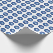Blaues Ball-Muster für Diskotheken Geschenkpapier (Ecke)