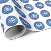 Blaues Ball-Muster für Diskotheken Geschenkpapier (Rolleneckpunkt)