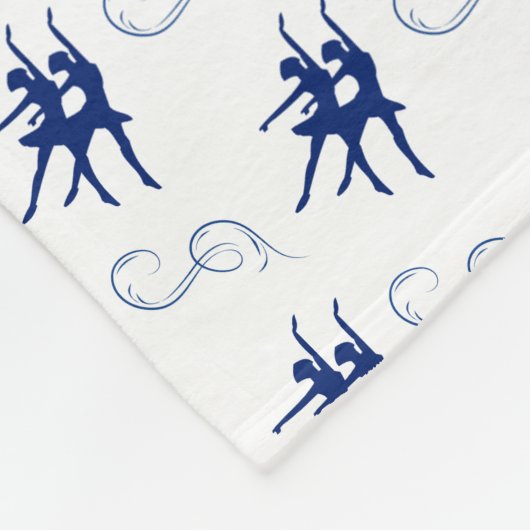 Blaues Ballett-Tänzer-Muster Fleecedecke (Ecke)