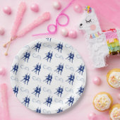 Blaues Ballett-Tänzermuster Pappteller (Party)