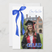 Blaues Band Akzent Dual‑Foto‑QR‑Code Einladung (Vorderseite)