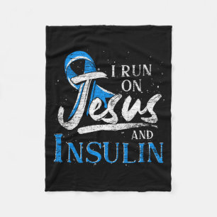 Blaues Band Lauf Auf Jesus Und Insulin Diabetes Fleecedecke