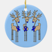 Blaues Band-Ren (Darmkrebs) Keramik Ornament (Hinten)