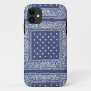 blaues Bandana iPhone-Case Cover