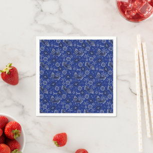Blaues Bandana-Muster Cowboy-Outdoor-Abenteuer Serviette
