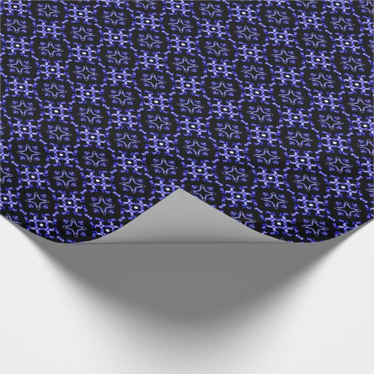 Blaues Bandana-Muster Geschenkpapier (Ecke)