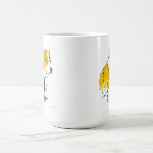 Blaues Bandcorgi-Tasse Kaffeetasse (Mittel)