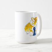 Blaues Bandcorgi-Tasse Kaffeetasse (VorderseiteRechts)
