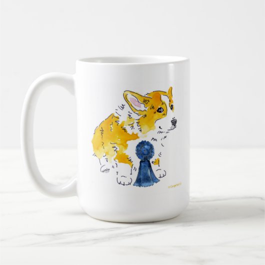 Blaues Bandcorgi-Tasse Kaffeetasse (Links)
