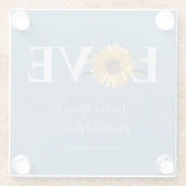 Blaues Barnholz, Hochzeit der goldenen Sonnenblume Glasuntersetzer (Rückseite)