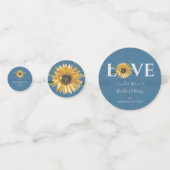 Blaues Barnholz, Hochzeit der goldenen Sonnenblume Konfetti (Rückseiten)