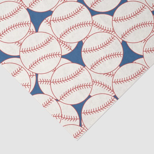 Blaues Baseball-Musterteppichpapier Seidenpapier (Ausschnitt)