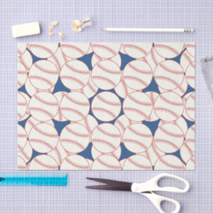 Blaues Baseball-Musterteppichpapier Seidenpapier