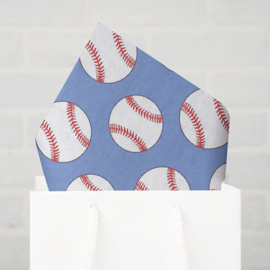 Blaues Baseball-Sportmuster-Papier Seidenpapier (Geschenktüte)