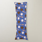 Blaues Baseball-Sportthema Kinderkissen Seitenschläferkissen (Vorderseite Vertikal)