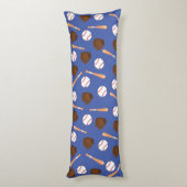 Blaues Baseball-Sportthema Kinderkissen Seitenschläferkissen (Rückseite (Vertikal))