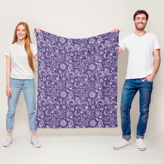 Blaues Batik-Boho-Muster Fleecedecke (Beispiel)