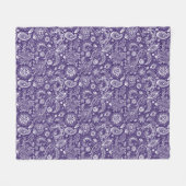 Blaues Batik-Boho-Muster Fleecedecke (Vorderseite (Horizontal))