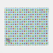 Blaues Beeren-Muster Fleecedecke (Vorderseite (Horizontal))