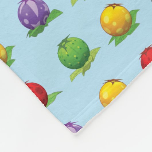 Blaues Beeren-Muster Fleecedecke (Ecke)