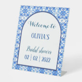 Blaues Begrüßungszeichen Sockelschild (Vorderseite)