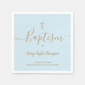 Blaues benutzerdefiniertes Elegant-Gold-Cross-Tauf Serviette (Vorderseite)