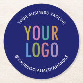 Blaues, benutzerdefiniertes Firmenlogo 50 pt Pulpb Runder Pappuntersetzer (Vorderseite)
