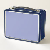 Blaues benutzerdefiniertes Foto und Name Metall Brotdose (Rückseite)